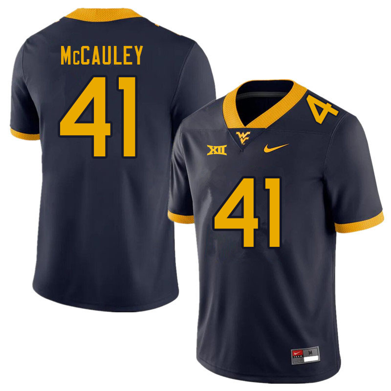 Men #41 Jax McCauley West Virginia Mountaineers College Football Jerseys Sale-Navy - Click Image to Close